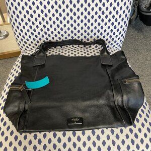 Fossil Black Leather Tote Bag